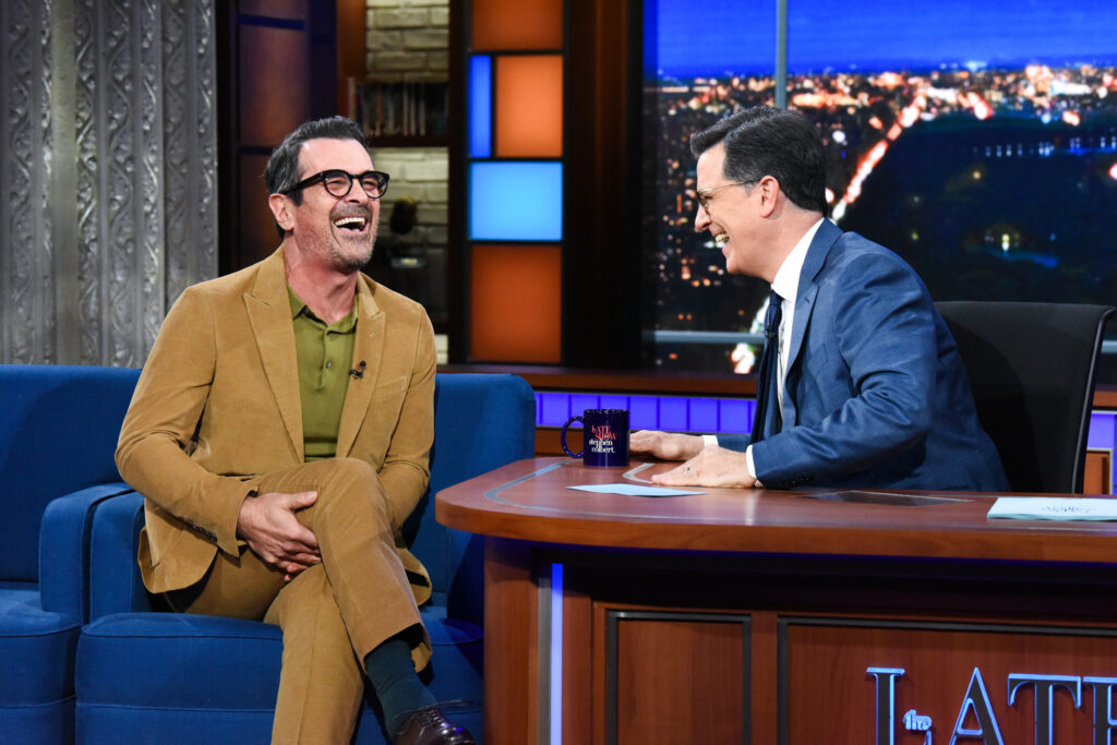 NEW YORK - MARCH 2: The Late Show with Stephen Colbert and guest  Ty Burrell during Monday's March 2, 2020 show. (Photo by Scott Kowalchyk/CBS via Getty Images)